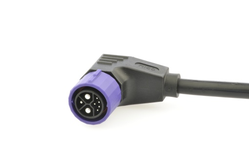 Angled plug battery connectors